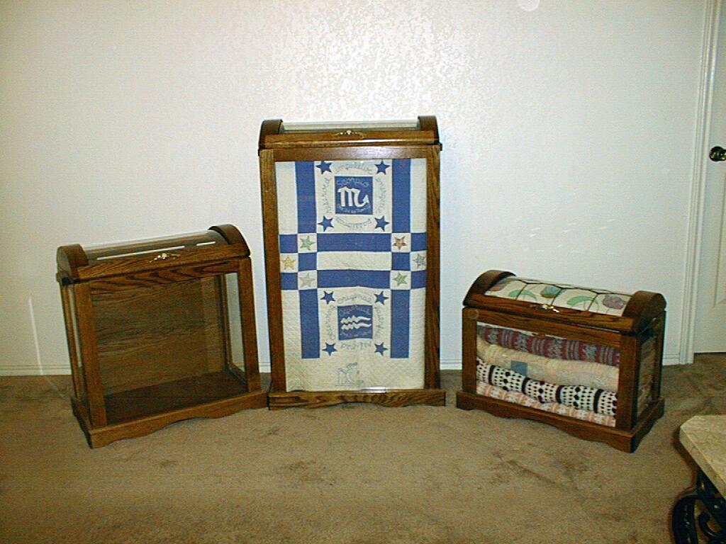 These are the three sizes in quilt chests that we carry.